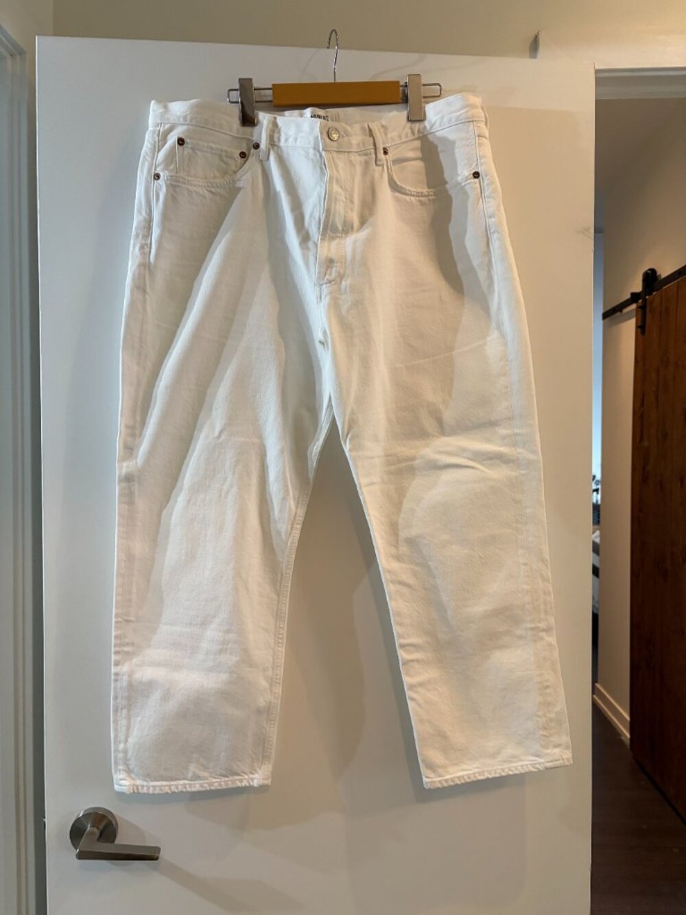 Agolde 90's mid-rise straight crop jeans "Salt" size 34 - Picture 3 of 6